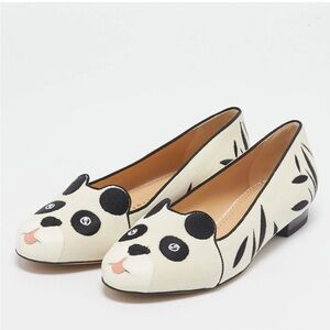 Charlotte Olympia Panda Loafers - Black and Cream